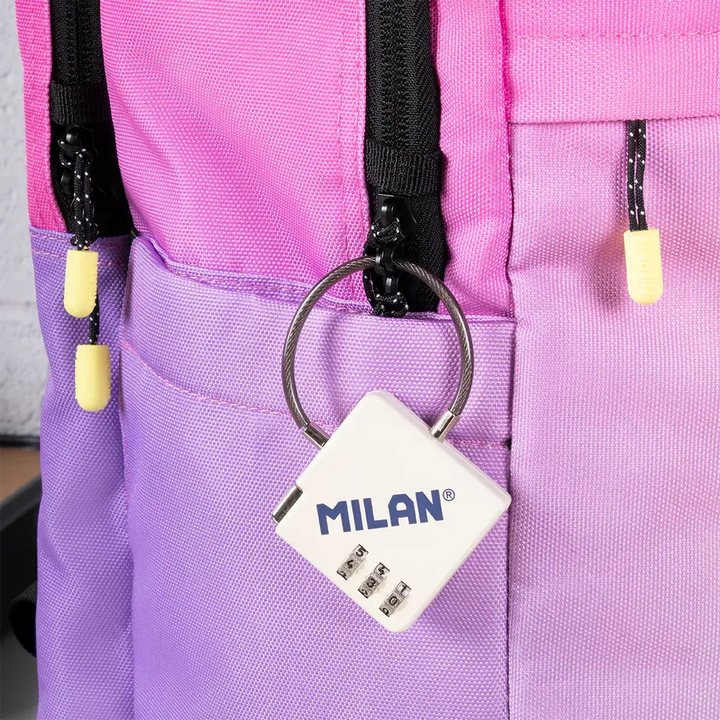 MILAN Sunset -  Mochila Escolar y Urbana 25L de 5 Cremalleras y Espacio Portátil. Negro