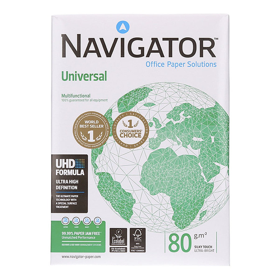 NAVIGATOR NAV-80-A4 - Papel Fotocopiadora, Ink-Jet y Laser DIN A4 80g 500 Hojas
