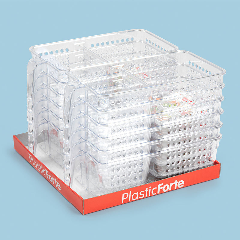 Plastic Forte - Organizador de Nevera Doble Frigo Transparente con Asa