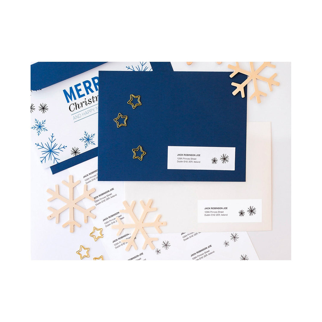 Q-CONNECT KF01585 - Caja 100 Hojas DIN A4 de 14 Etiquetas Adhesivas 99.1x38.1 mm Copia Laser InkJet Blancas