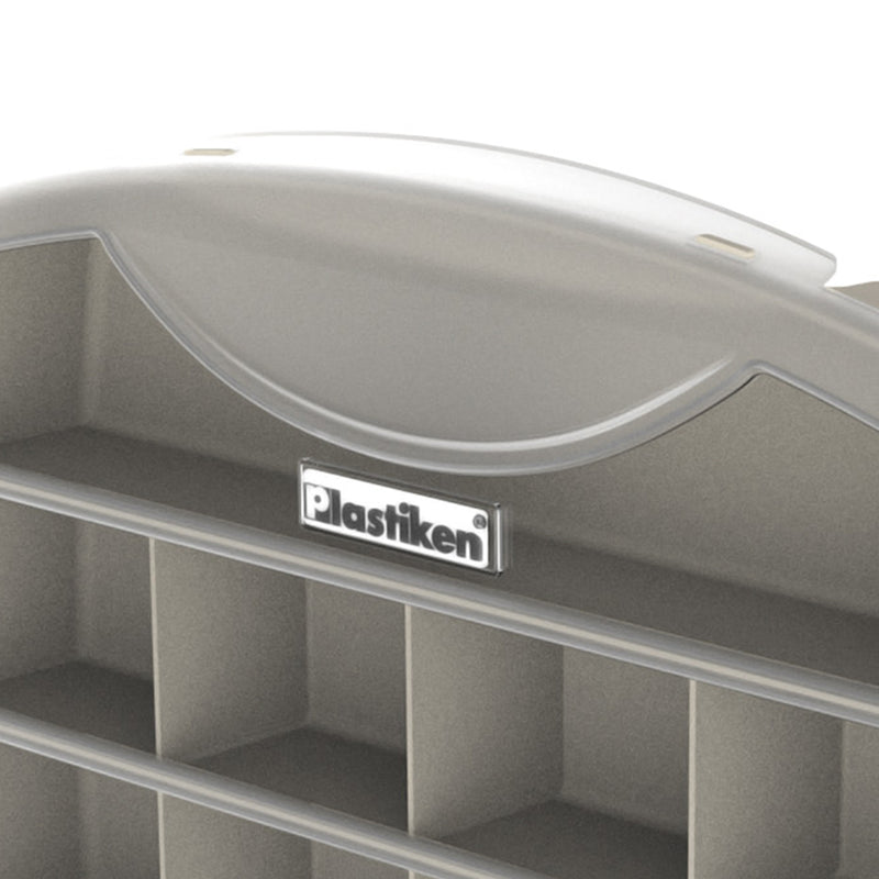 PLASTIKEN Titanium - Maletín Organizador de 25 cm con 12 Compartimentos. Ecru