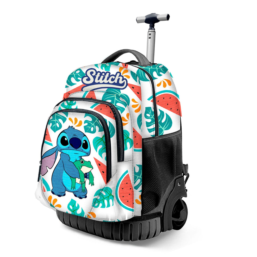 KARACTERMANIA - Disney Lilo y Stitch Multicolor Mochila Escolar con Ruedas Trolley GTS FAN. Frog