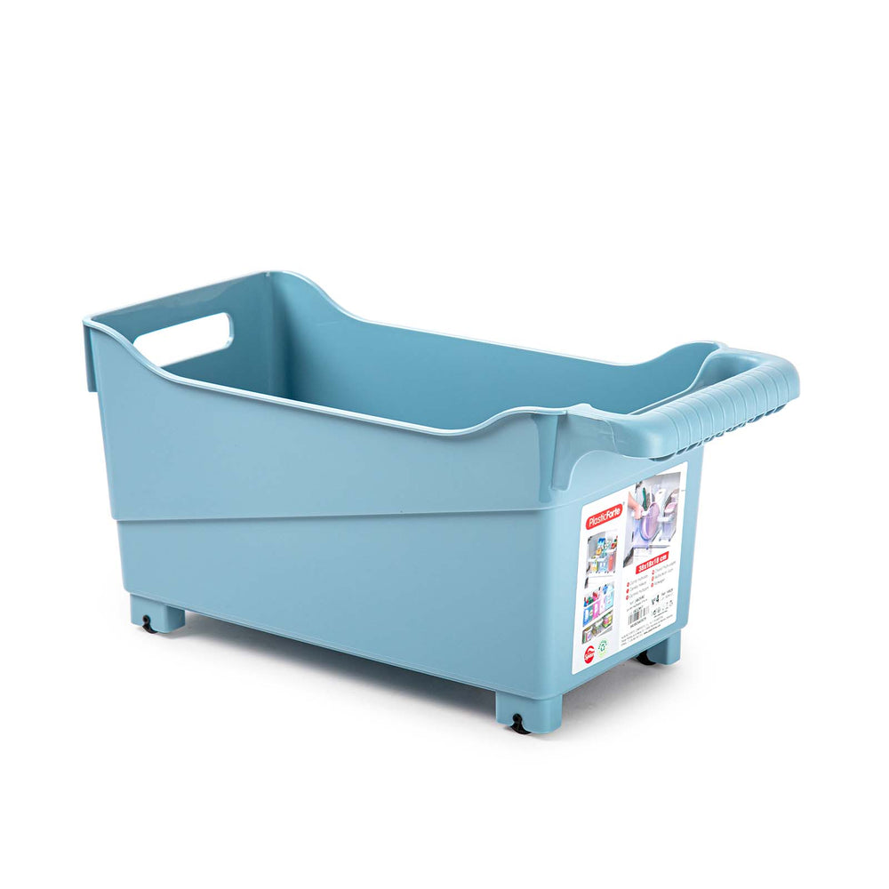 Plastic Forte - Cesta Organizadora con Ruedas Nº 4. Ideal Bajo Fregadero. Azul