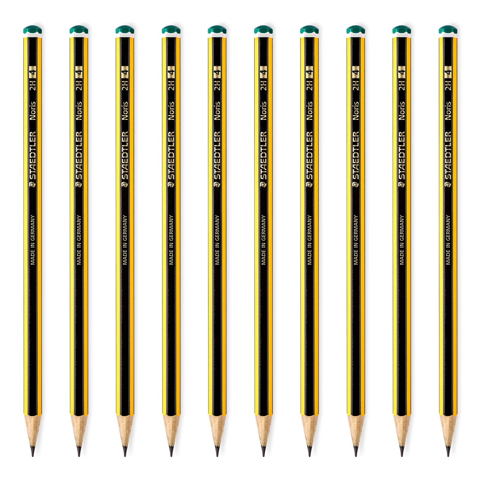STAEDTLER - Set de 10 Lápices de Grafito Hexagonal 2H, Madera Certificada Etiqueta PECF