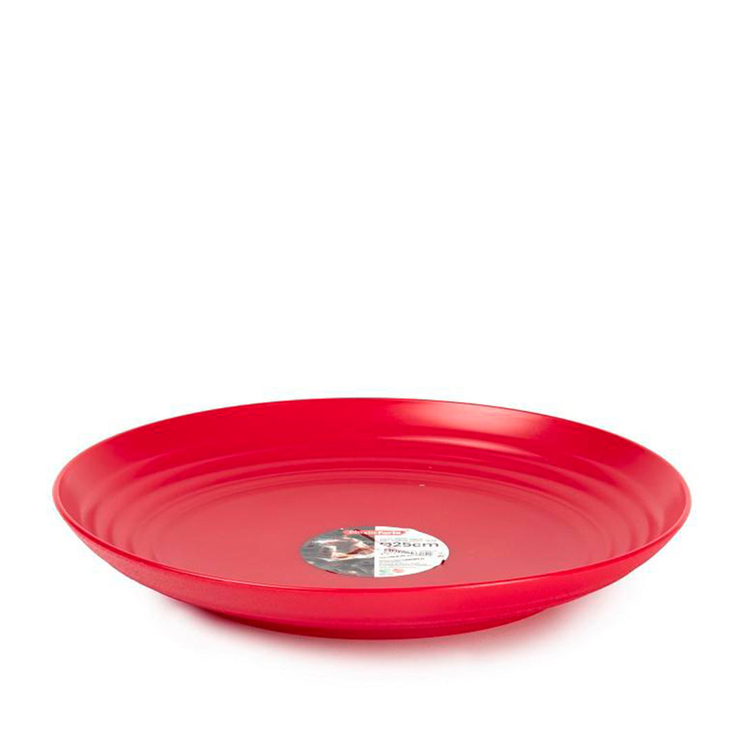 Plastic Forte - Plato Classic Llano 25 cm Reutilizable. Ideal Fiestas. Granate
