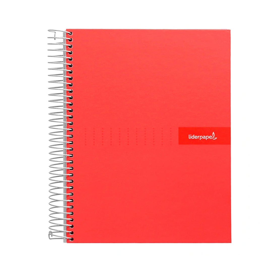 LIDERPAPEL - Cuaderno Espiral A4 con Margen 80h 90gr. ROJO