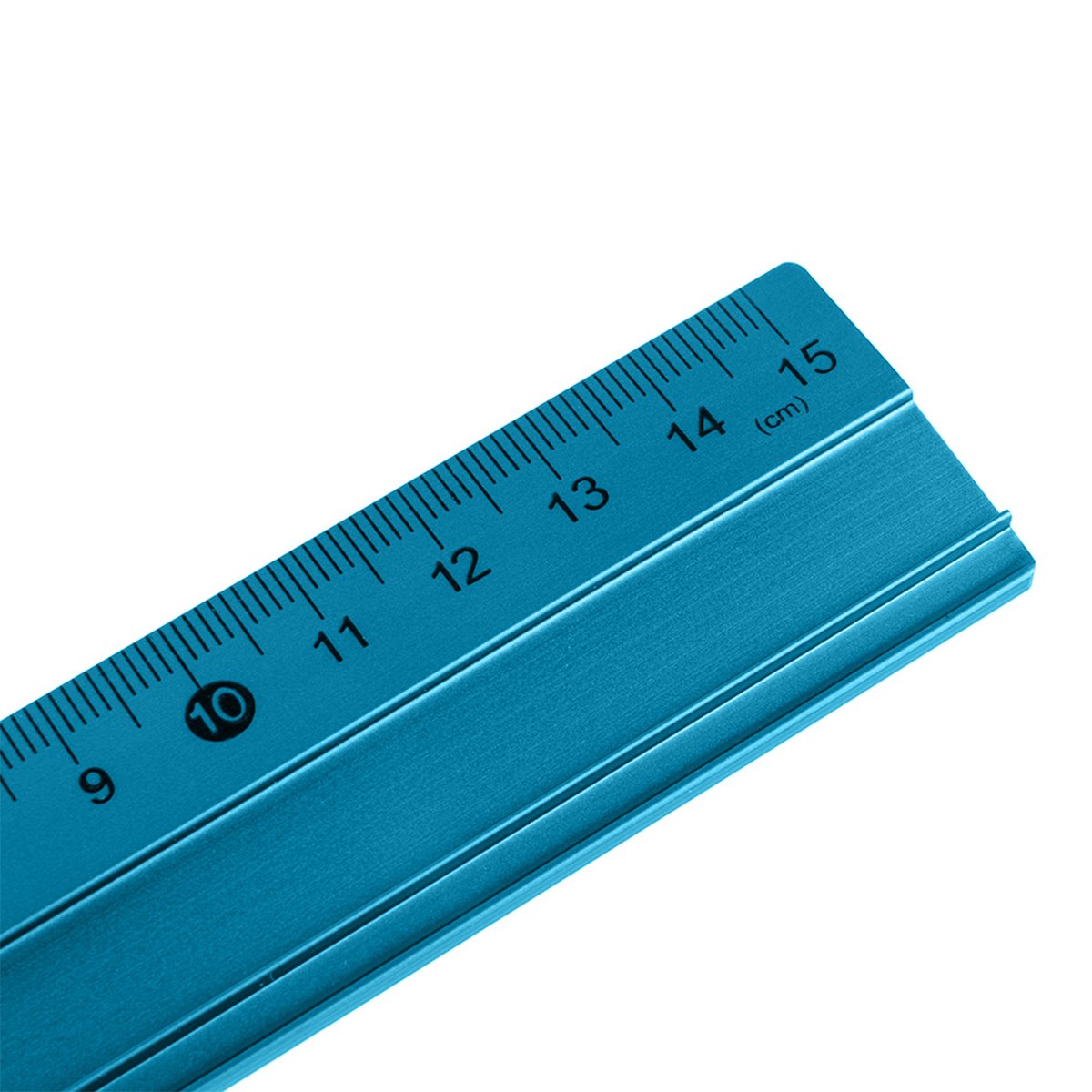 LIDERPAPEL RG08 - Regla de Aluminio con Base Biselada, 15 cm. Especial Estuches