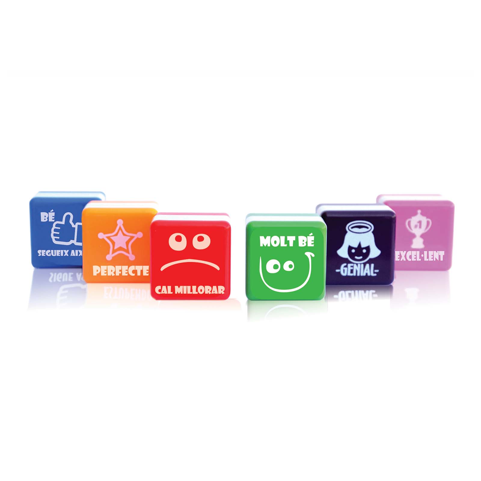 Office Box - Set de 6 Sellos de Motivación Especial Profesores. Idioma Catalán