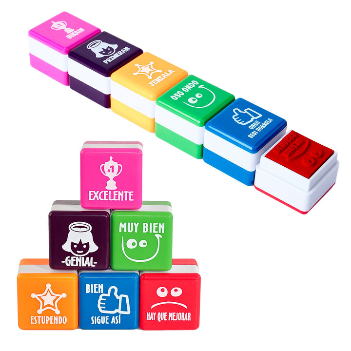 Office Box - Set de 6 Sellos de Motivación Especial Profesores. Idioma Euskera