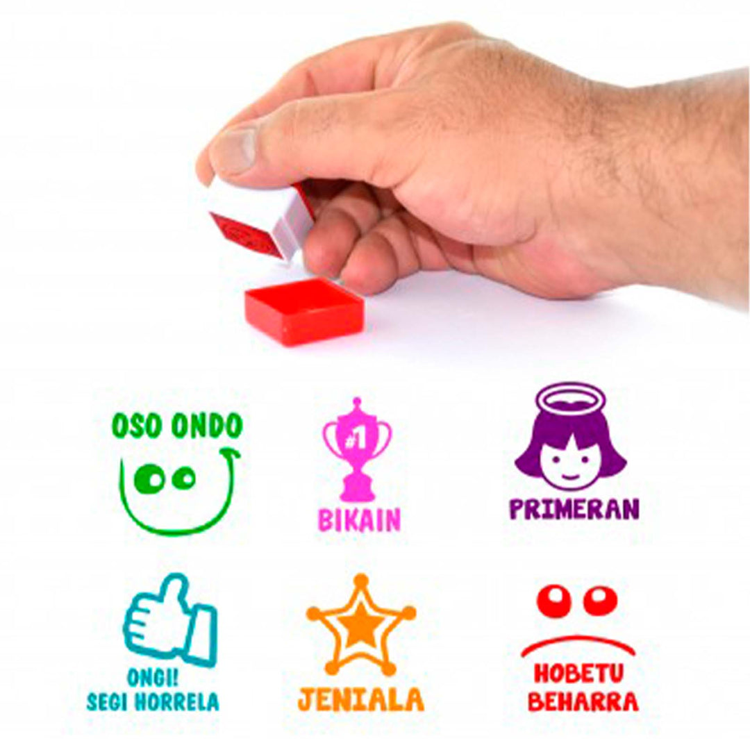 Office Box - Set de 6 Sellos de Motivación Especial Profesores. Idioma Euskera