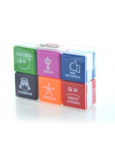 Office Box - Set de 6 Sellos de Motivación Especial Profesores. Idioma Euskera