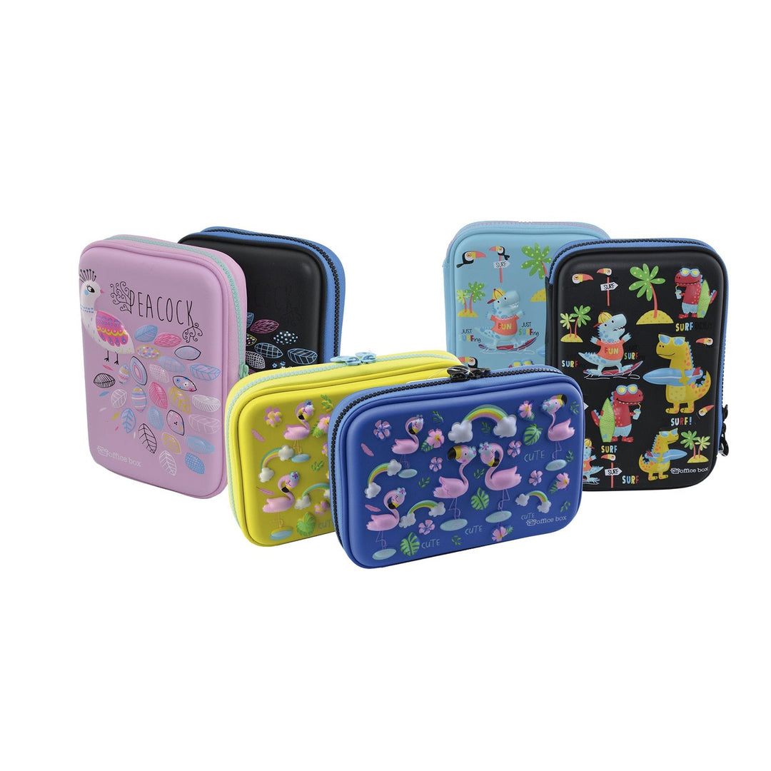 3D Magic - Estuche Plumier Multicompartimento con Cuerpo Rígido en Relieve. Surf Negro