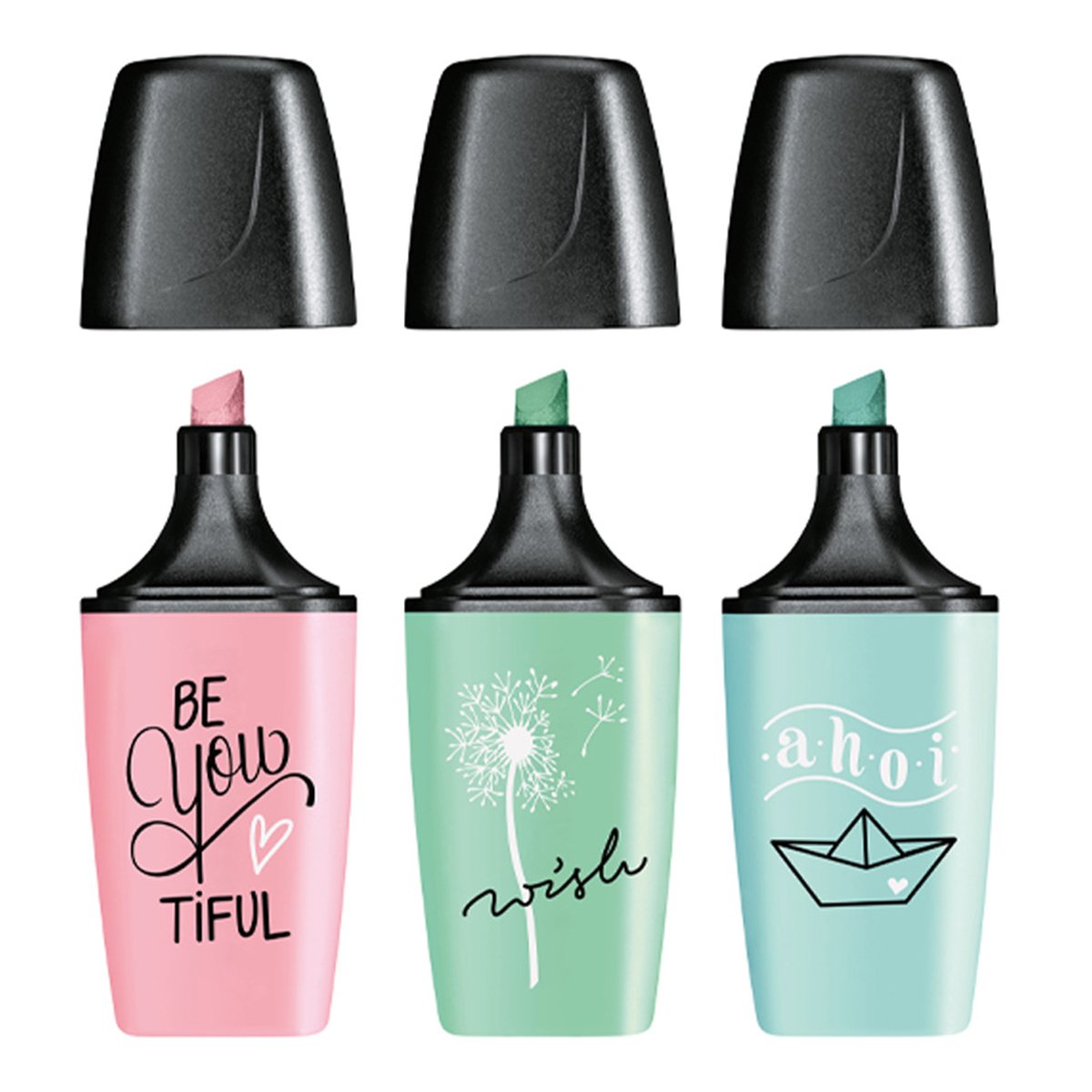 STABILO BOSS Mini - Estuche con 3 Marcadores Fluorescentes Edición Pastel Love