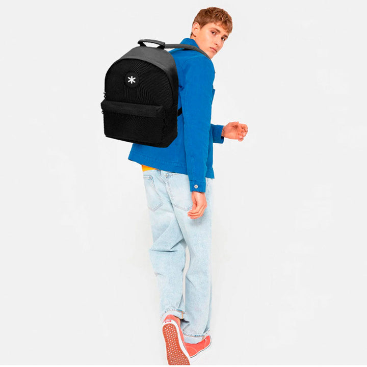 ANTARTIK - Mochila Escolar con Asas Acolchadas y Bolsillo Exterior. Negro