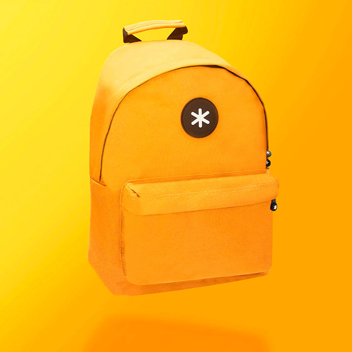 ANTARTIK - Conjunto Escolar con Mochila y Estuche Triple 2 Cremalleras. Mostaza