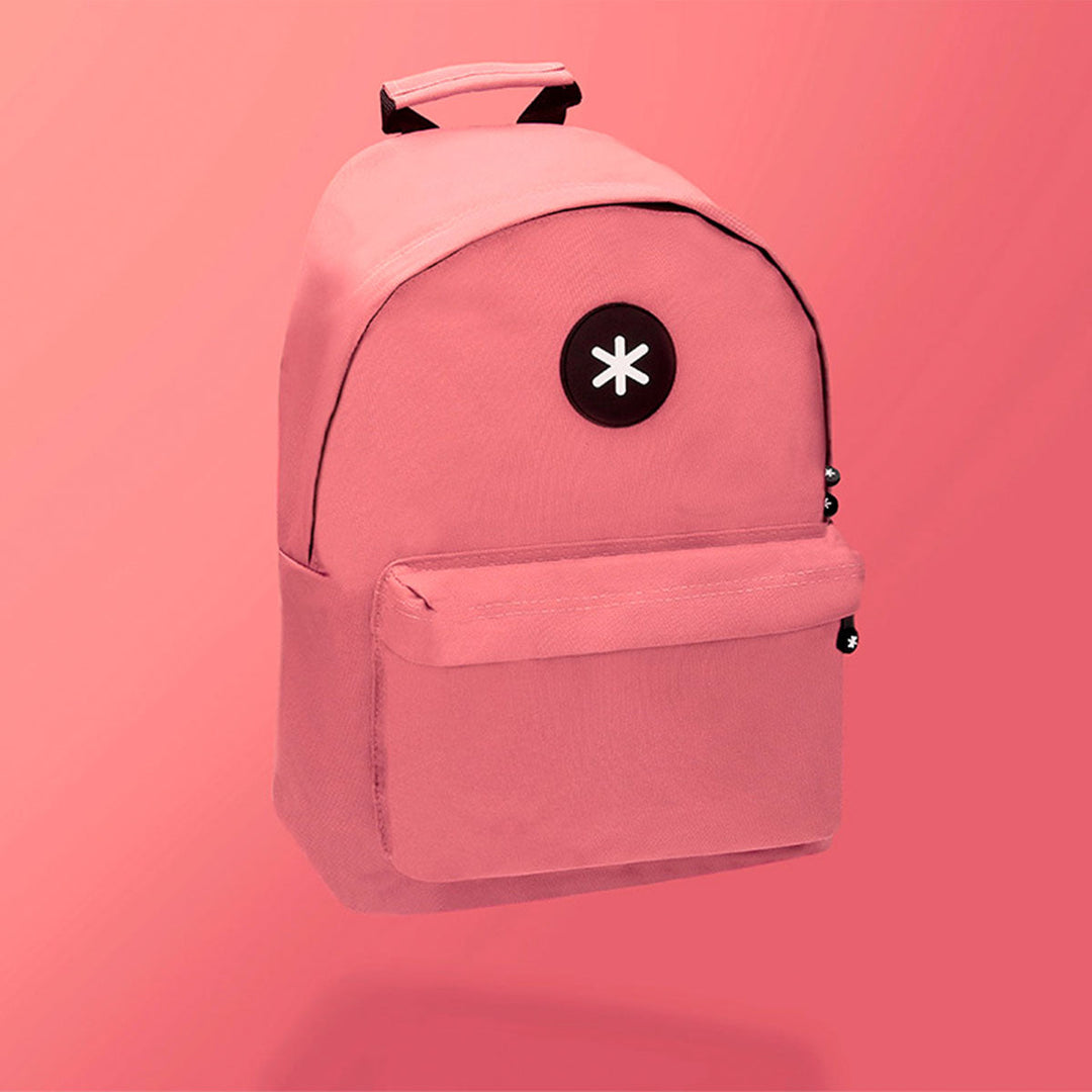 ANTARTIK - Conjunto Escolar con Mochila y Estuche Triple 2 Cremalleras. Rosa