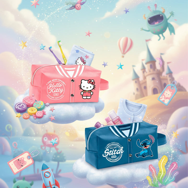 KARACTERMANIA - Neceser de Viaje y Mochila Brick Plus Hello Kitty Varsity. Rosa
