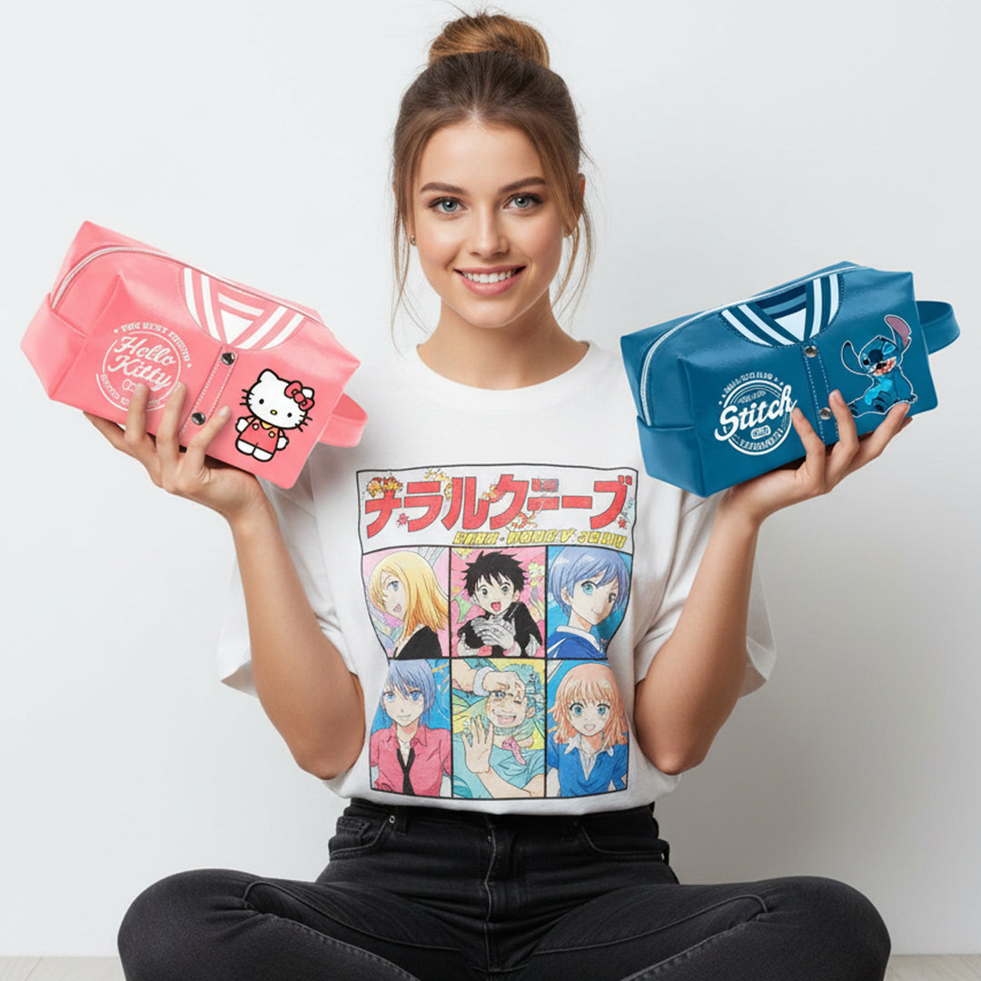 KARACTERMANIA - Neceser de Viaje y Mochila Brick Plus Hello Kitty Varsity. Rosa