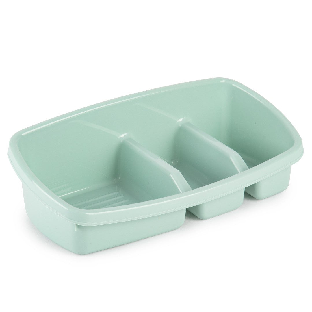 Plastic Forte - Juego de 2 Estropajeros de Cocina Simply con 3 Compartimentos. Verde