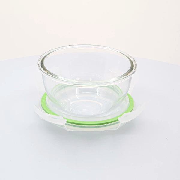 Glasslock Bowl - Ensaladera Hermética Redonda con Tapa de 0.4L en Vidrio Templado