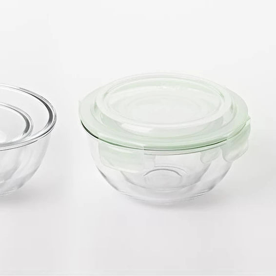 Glasslock Bowl - Ensaladera Hermética Redonda con Tapa de 0.4L en Vidrio Templado