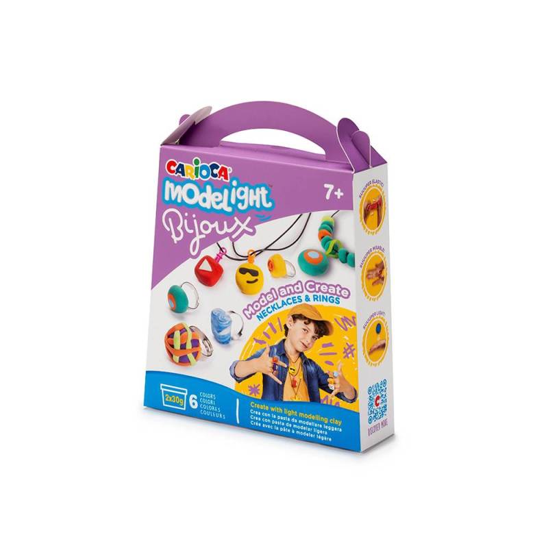 CARIOCA Modelight Bijoux - Kit de Pasta para Modelar. Creación de Collares y Anillos
