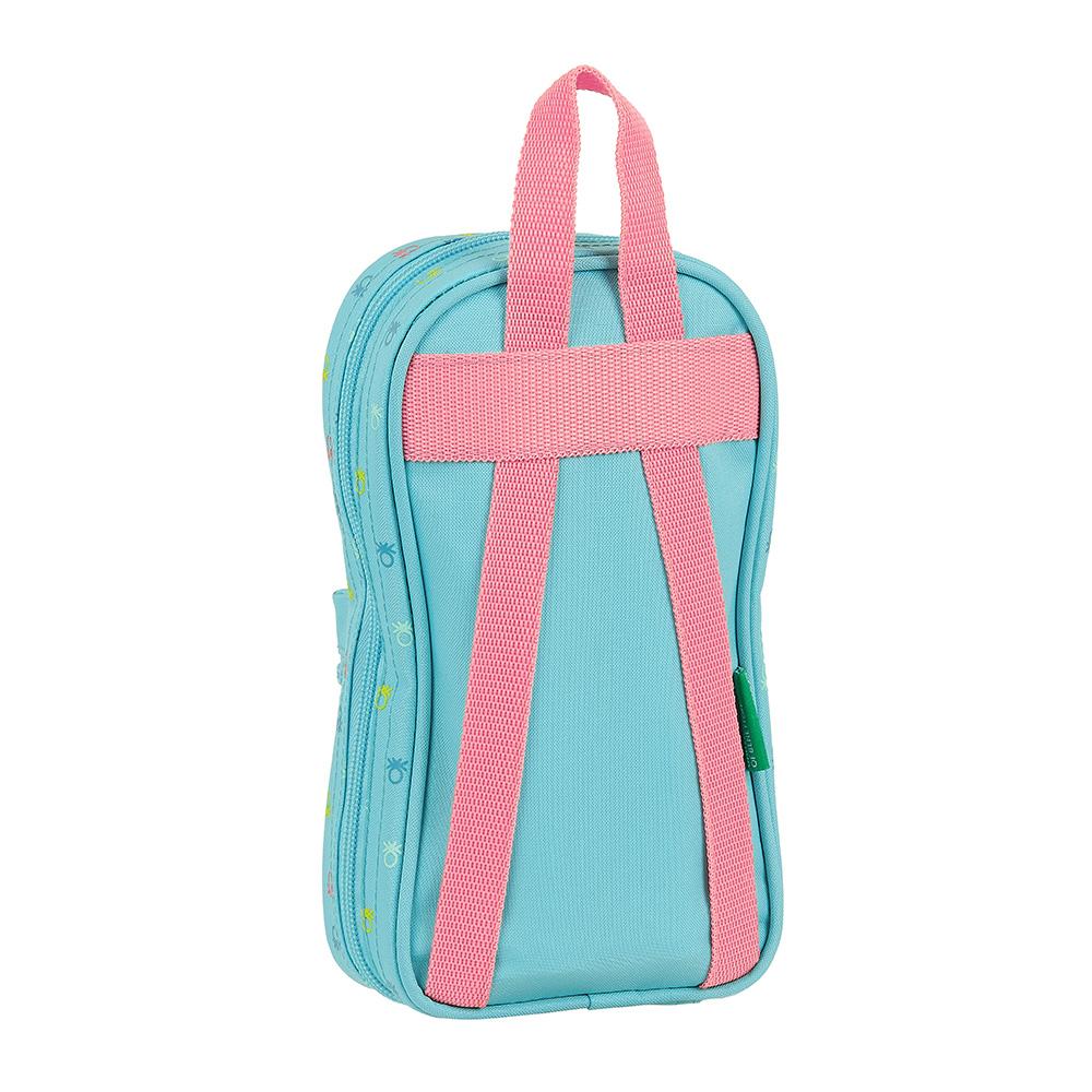 BENETTON Candy - Plumier Mochila Escolar con 4 Portatodos Mini, Material Incluido