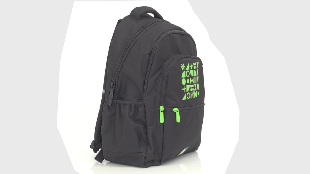 Grafoplás Fluor - Mochila Escolar 3 Cremalleras con Divisor para Portátil. Adaptable Carrito. Verde