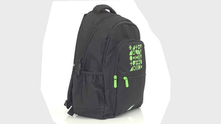 Grafoplás Fluor - Mochila Escolar 3 Cremalleras con Divisor para Portátil. Adaptable Carrito. Verde