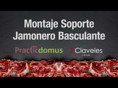 3 Claveles - Soporte Jamonero Plegable en Acero Inoxidable con Cabezal Giratorio