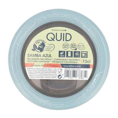 QUID Samba - Recipiente Redondo 0.73L con Interior en Acero Inoxidable. Azul