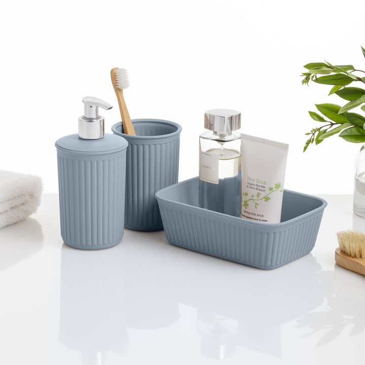 TATAY Boabab - Pack Organización Baño de 3 Piezas en Plástico PP05. Taupe