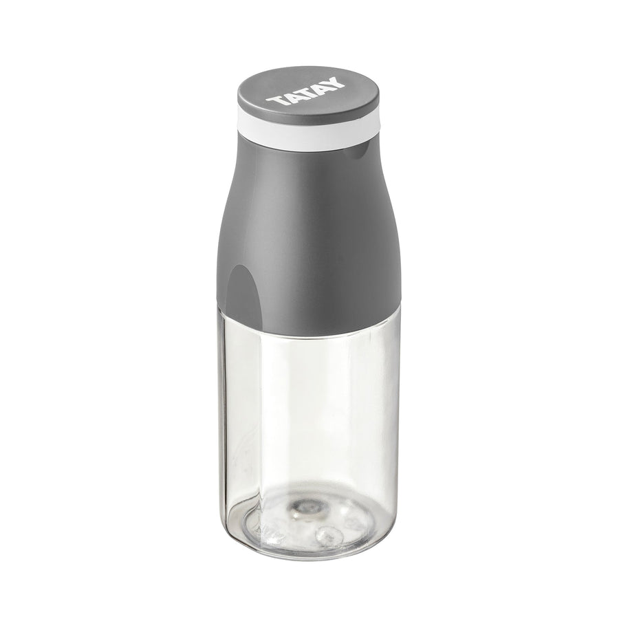 TATAY Urban Drink - Botella de Agua de 0.4L en Tritán con Tapón Vaso, Gris Antracita