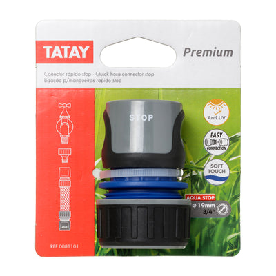 TATAY Premium - Conector Rápido Stop Universal para Mangueras de 3/4" Anti UV