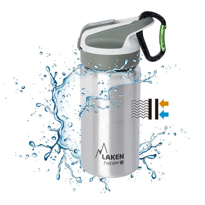 LAKEN Summit - Botella Térmica con Boquilla 0.35L en Acero Inoxidable. Plata