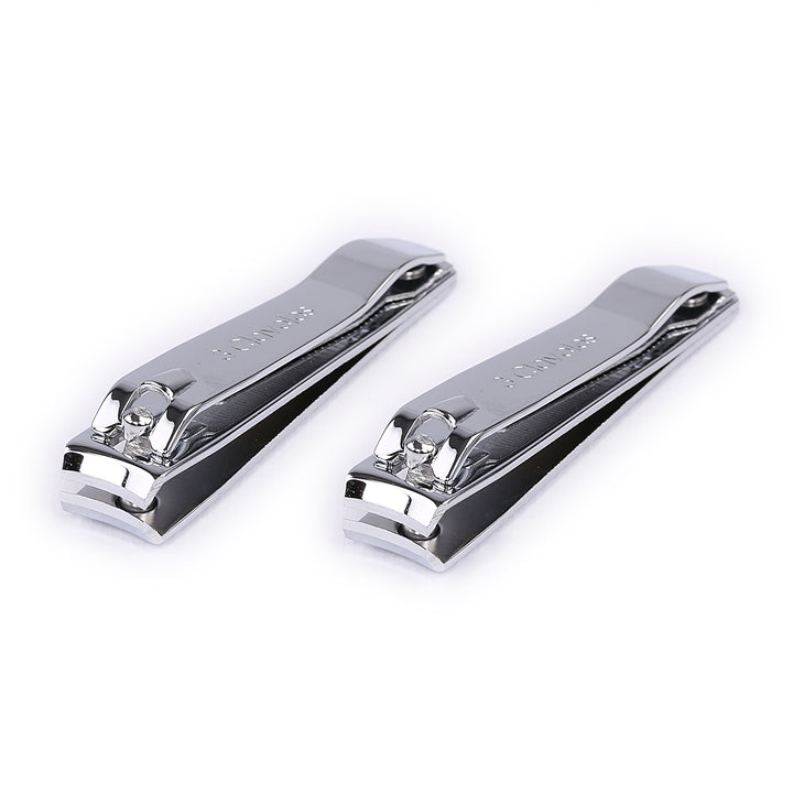 3 Claveles - Lote 2 Cortauñas Cromados con Lima Para Manos y Pies. Acabado Metálico, 8 cm