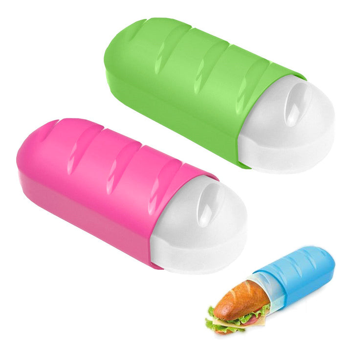 TATAY - Set de 2 Porta Bocadillos Infantiles Extensibles y Reutilizables. Verde y Fucsia