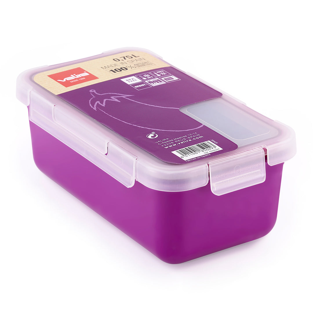 VALIRA Nomad - Set de 2 Recipientes 0.5L y 0.75L con tapa de recambio en Plástico Cerámico PBT. Morado