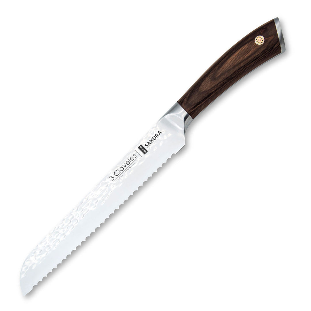 3 Claveles Sakura - Cuchillo Panero 19 cm Acero Forjado con Hoja Martilleada