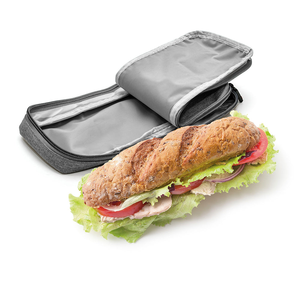 IRIS Zipper Roll - Porta Bocadillos Plegable y Flexible con Cierre de Cremallera. Gris