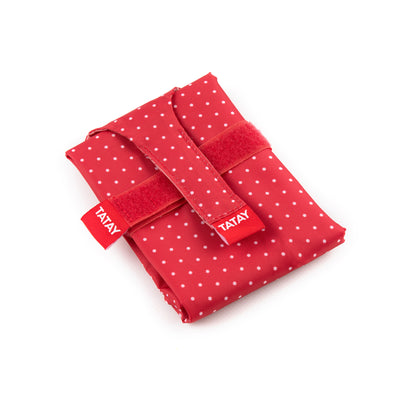 TATAY Urban Food Baguette - Porta Bocadillos Textil Reutilizable e Impermeable. Dots Rojo