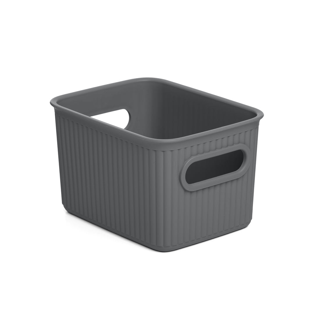 TATAY Baobab - Caja Organizadora Rectangular 1.5L Plástico PP05. Gris Antracita