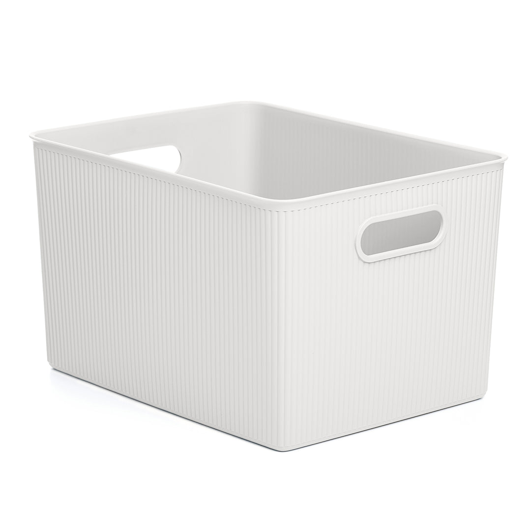 TATAY Baobab - Caja Organizadora Rectangular 22L Plástico PP05. Blanco Pergamon