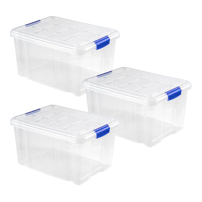 Plastic Forte Serie Blue - Set de 3 Cajas de Ordenación Multiusos de 16L. Azul