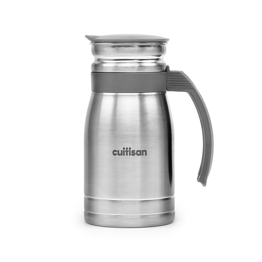 Cuitisan Living - Jarra de Agua de 1L en Acero Inoxidable con Tapa y Asa