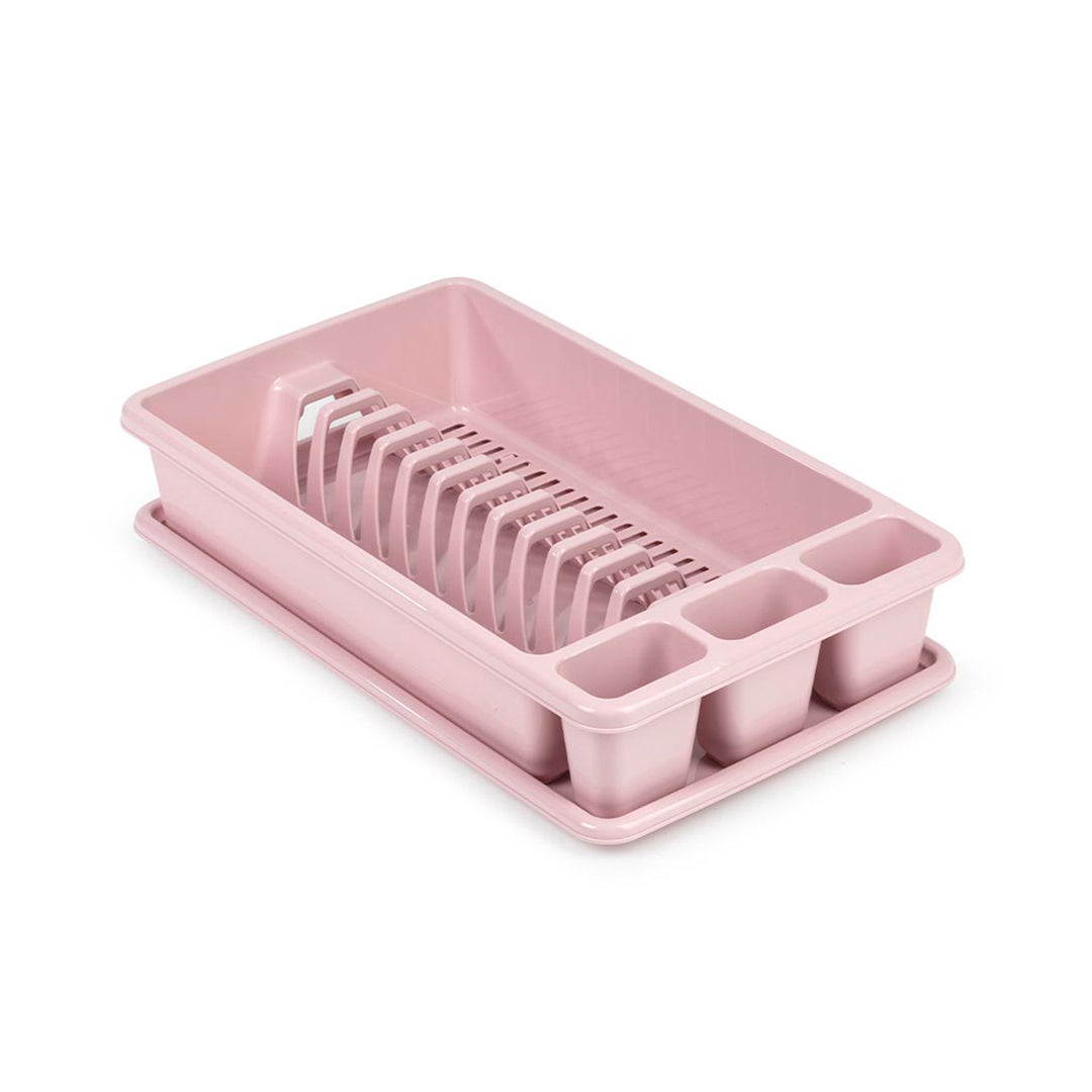 Plastic Forte - Escurreplatos Rectangular Mediano con Bandeja. Rosa