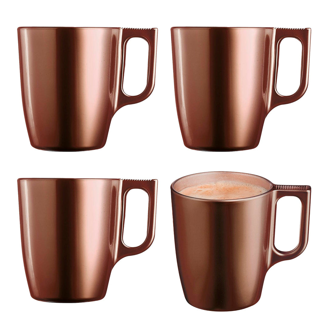 Luminarc Flashy - Taza de Desayuno de 25 cl en Vidrio Templado. Chocolate