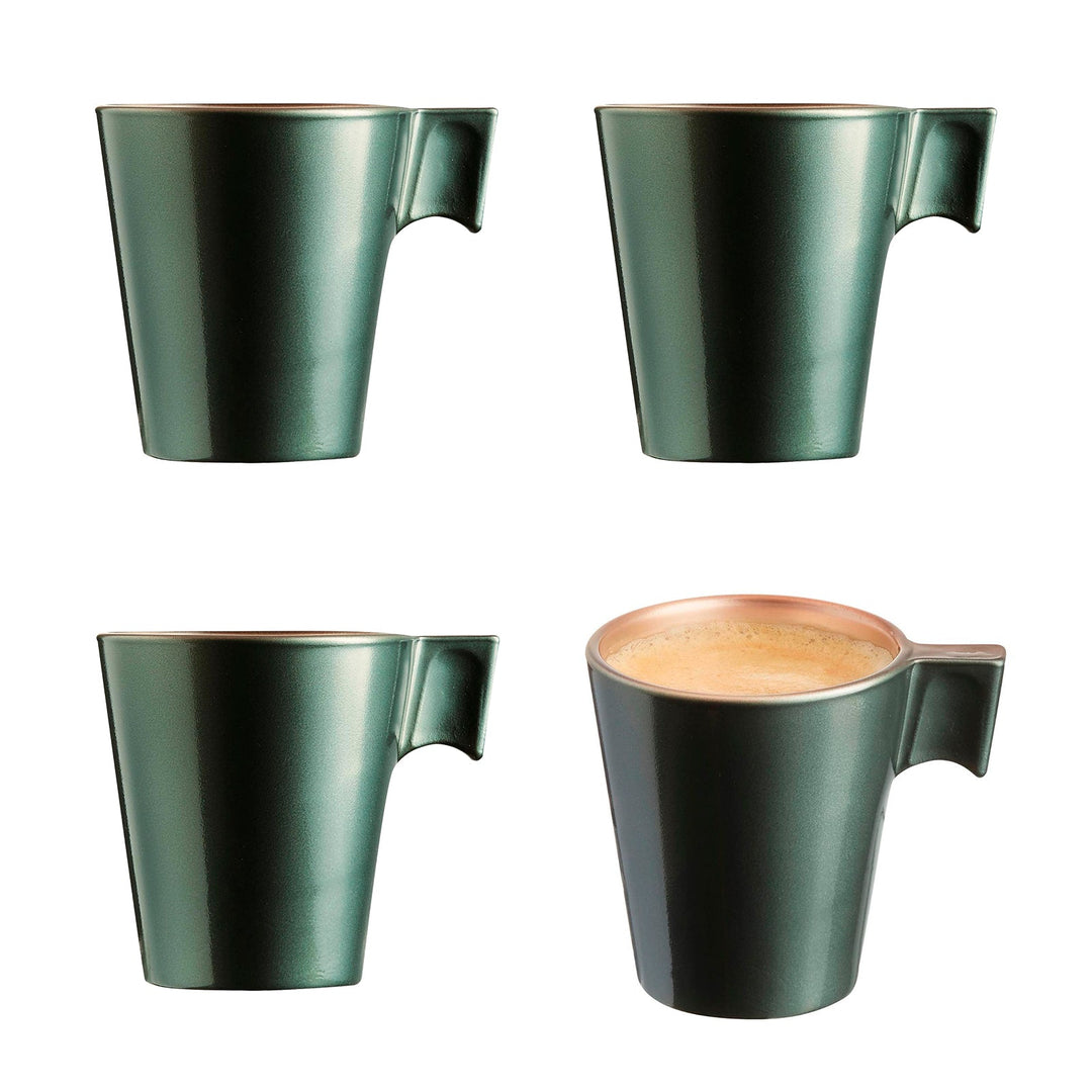 Luminarc Flashy - Taza de Café de 8 cl en Vidrio Templado. Green Leaf