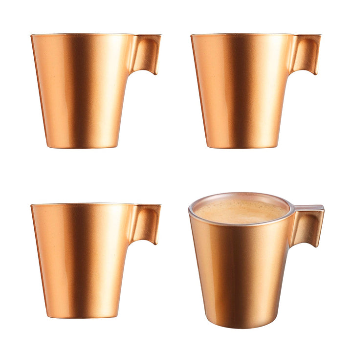 Luminarc Flashy - Taza de Café de 8 cl en Vidrio Templado. Neo Gold