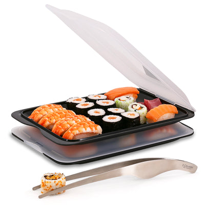3 Claveles 01177 - Pinzas Ergonomicas en Acero Inoxidable para Sushi y Emplatar 20 cm